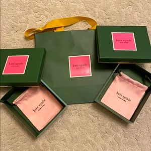 Kate Spade boxes, dust bag, and shopping bag